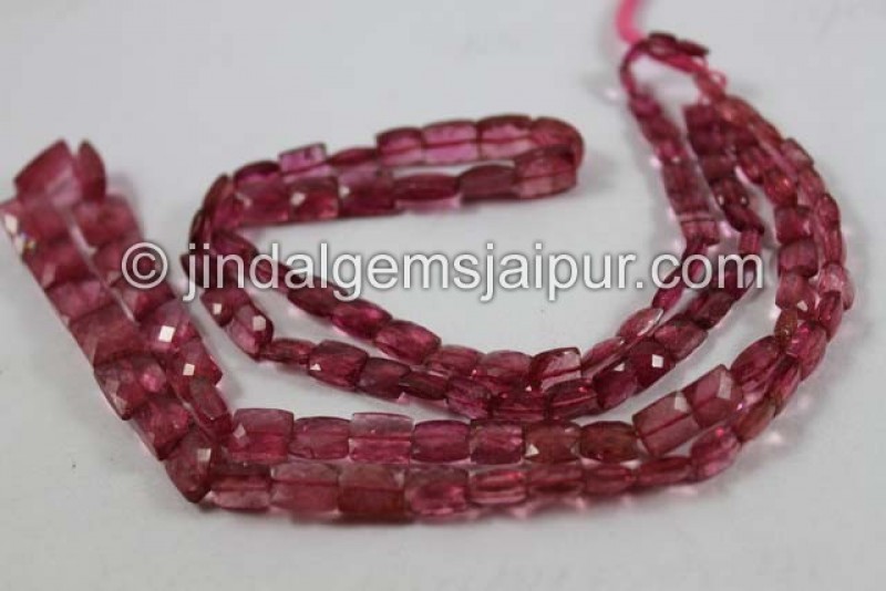 Rubellite Faceted Chicklet Shape Beads